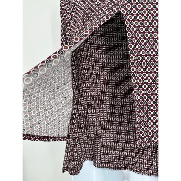 J Jill Wearever Layered Split Back Tunic Top Red Black Geo Print Stretch Size SP - Picture 5 of 10